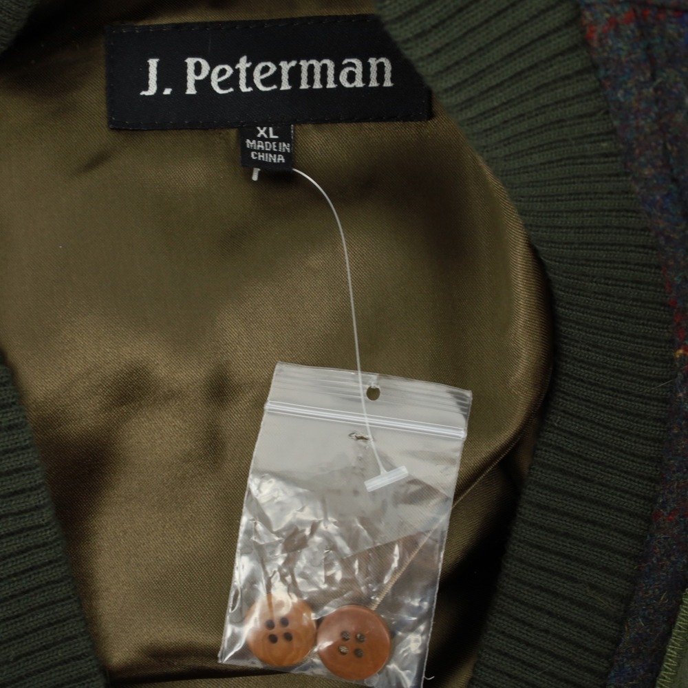 J. Peterman Wool Blend Tweed Shooting Vest XL Plaid Utility Equestrian Gorpcore - Picture 12 of 13